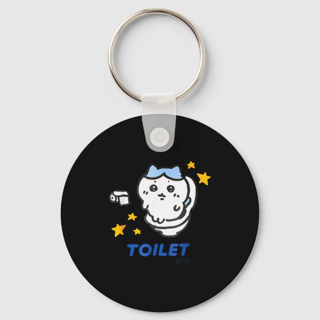 Toilet Time Chikawa Meme Funny Tee  Keychain (Front)