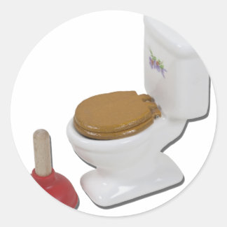 ToiletLargePlunger051411 Classic Round Sticker