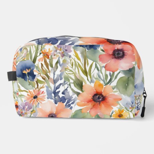 Toiletries Bag Pretty Wildflowers Floral Peach