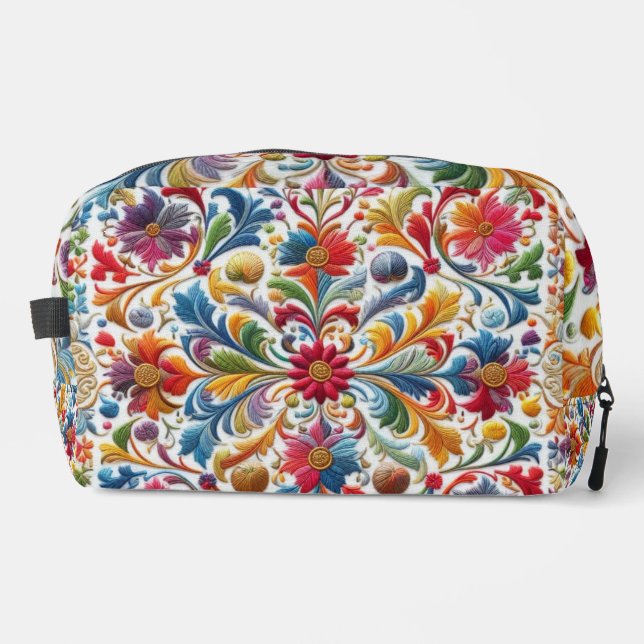 Toiletry Bag Colorful Floral Pattern (Front)