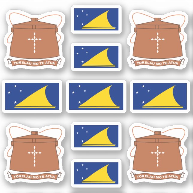 Tokelauan symbols / national badge and flag sticker (Front)