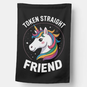Token Straight Friend Unicorn Gay LGBTQ Pride Ally House Flag