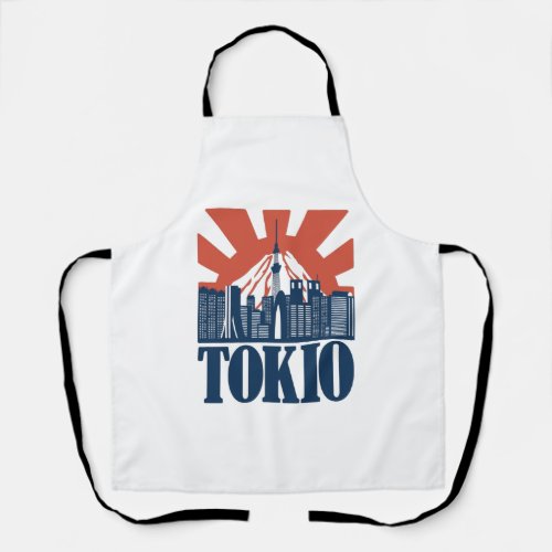 Tokio city skyline design apron