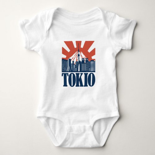 Tokio city skyline design baby bodysuit