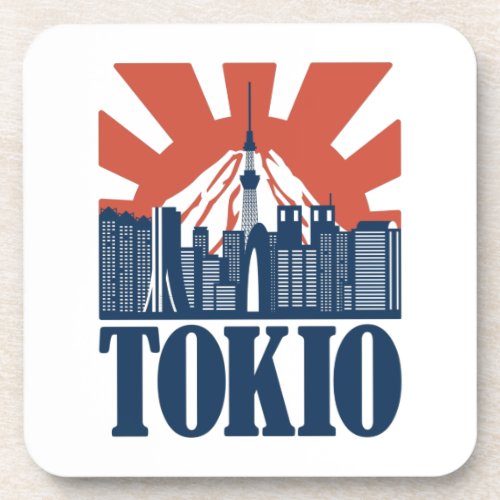 Tokio city skyline design beverage coaster