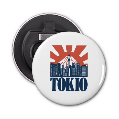 Tokio city skyline design bottle opener