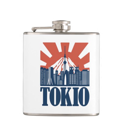 Tokio city skyline design flask