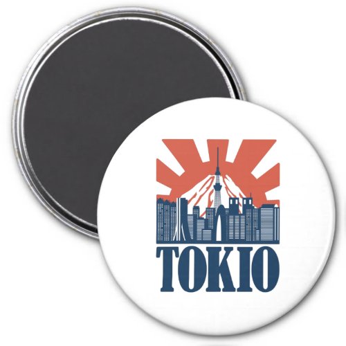 Tokio city skyline design magnet