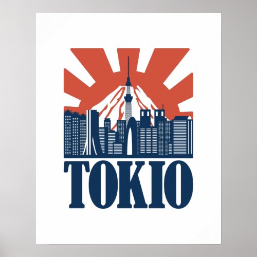 Tokio city skyline design poster