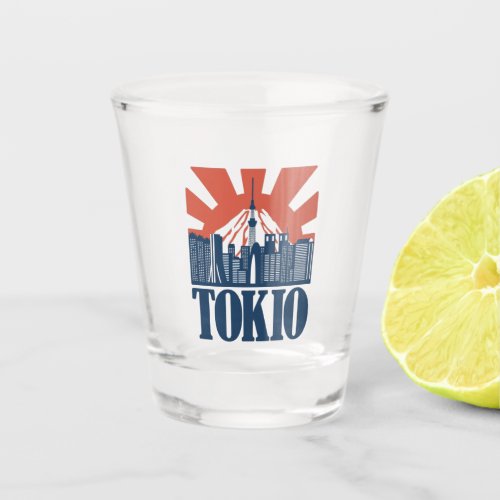 Tokio city skyline design shot glass