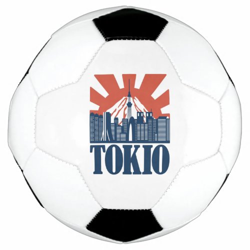 Tokio city skyline design soccer ball