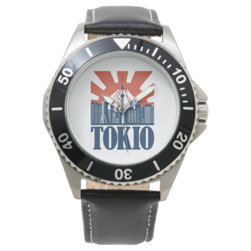Tokio city skyline design watch