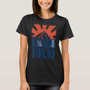 Tokio Skyline Japan Japanese Souvenir Vintage Retr T-Shirt