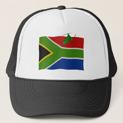 Tokolosh typetje skiing on the South African flag Trucker Hat