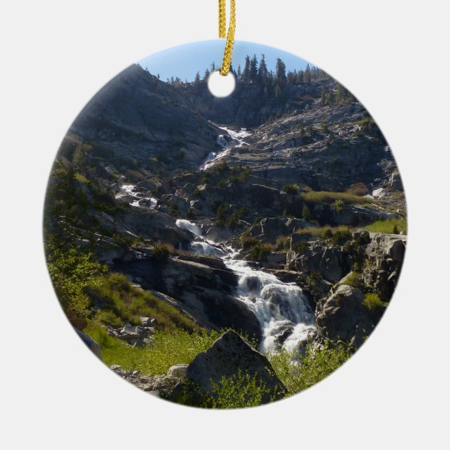 Tokopah Falls I at Sequoia National Park Ceramic Ornament (Front)