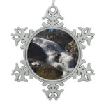 Tokopah Falls II at Sequoia National Park Snowflake Pewter Christmas Ornament