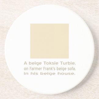 Toksie Turbie Beige on Beige Drink Coaster