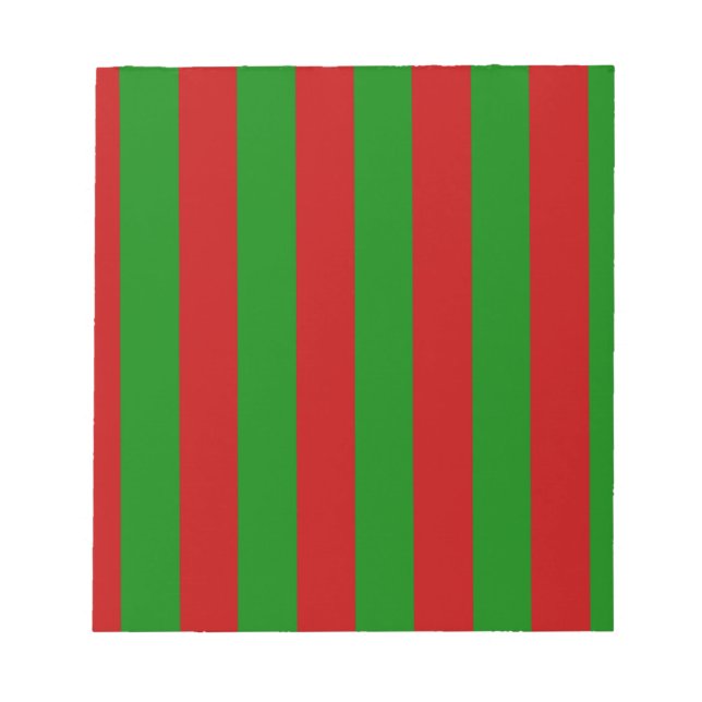 Toksie Turbie Christmas Green Red Stripes Notepad (Front)
