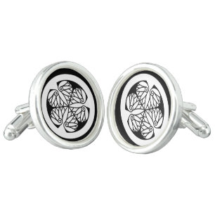 Tokugawa Aoi (13 stamens) Edo Cufflinks