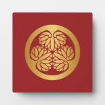 Tokugawa Aoi Japanese Mon Family Crest Gold On Red Plaque at Zazzle