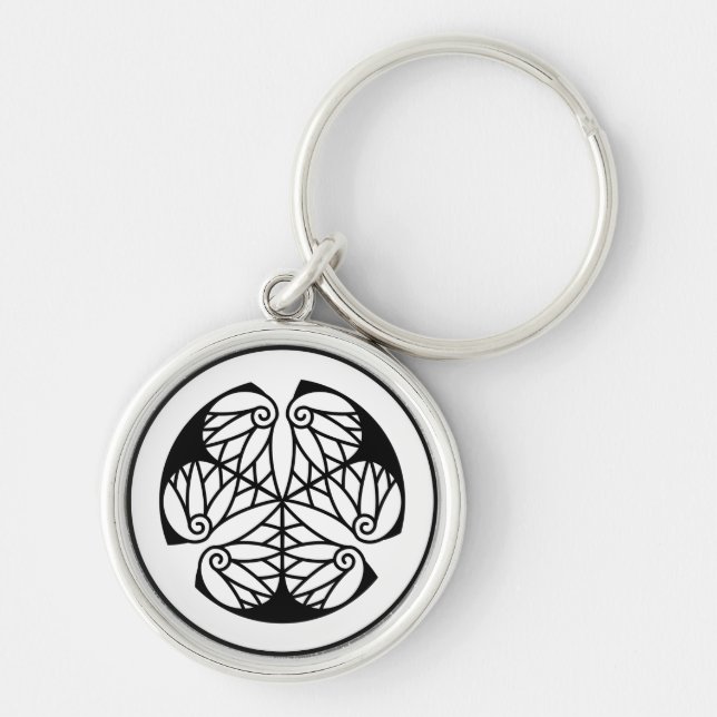 Tokugawa Hollyhock (13 petals) Edo Keychain (Front)