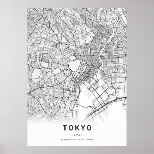 Tokyo Cartography City Map Poster