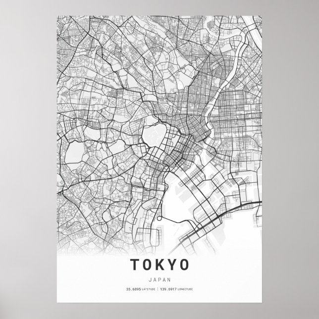 Tokyo Cartography City Map Poster (Front)
