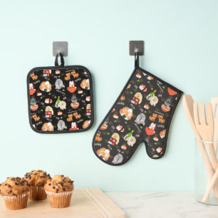 TOKYO CHOWTIME  Chow  Oven Mitt & Pot Holder Set