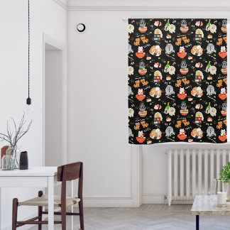 TOKYO CHOWTIME  Chow  Sheers or Blackout curtains