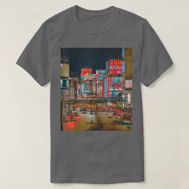 Tokyo City Night Street T-Shirt (Design Front)