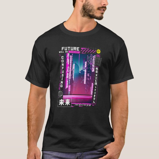 Tokyo cyberpunk vaporwave in japanese retro vibes  T-Shirt (Front)