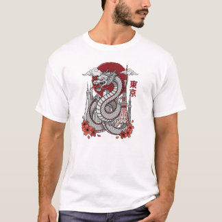 Tokyo Dragon City T-Shirt | Japanese Dragon and Sk