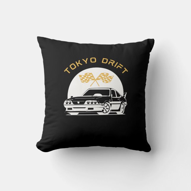 Tokyo Drift Throw Pillow (Front)