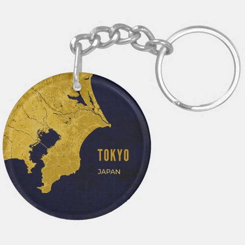 Tokyo Golden Map Acrylic Keychain