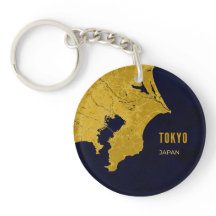 Tokyo Golden Map Acrylic Keychain