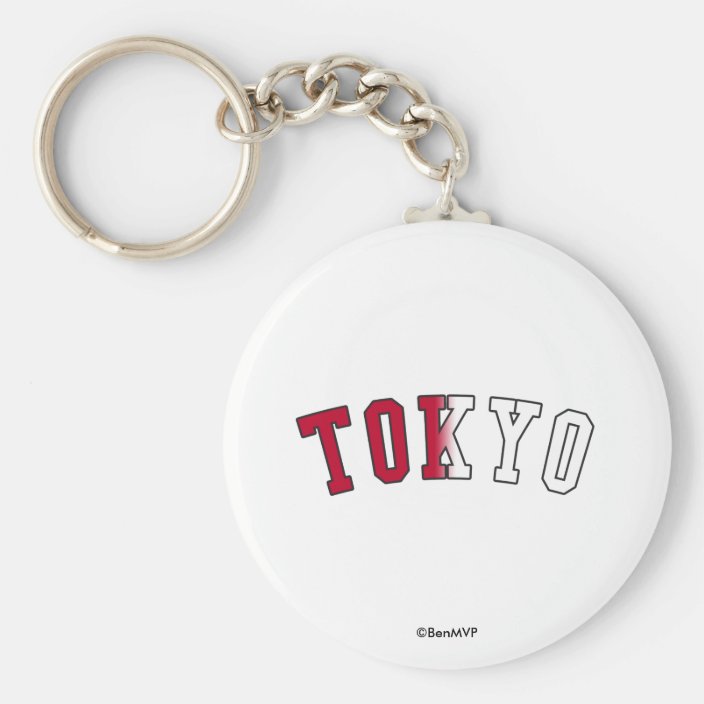 Tokyo in Japan National Flag Colors Key Chain