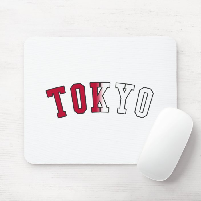 Tokyo in Japan National Flag Colors Mouse Pad