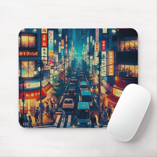 Tokyo in Motion Mouse Pad (With Mouse)
