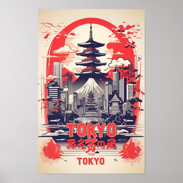 Tokyo in Paint Framed Art (Front)