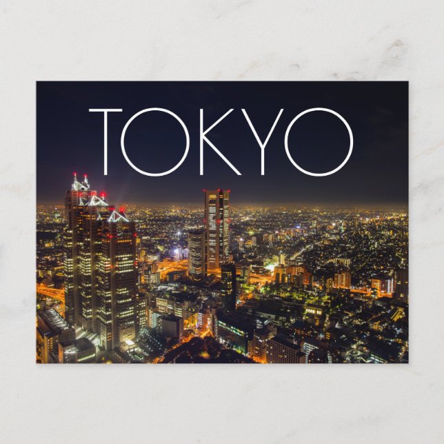 Tokyo Japan at Night Postcard (Front)