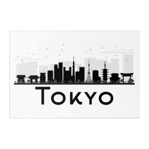 Tokyo, Japan   Black & White City Skyline Acrylic Print