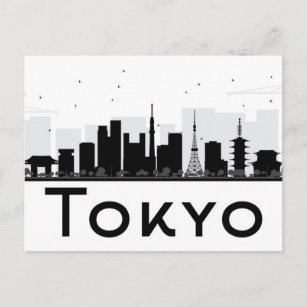 Tokyo, Japan   Black & White City Skyline Postcard