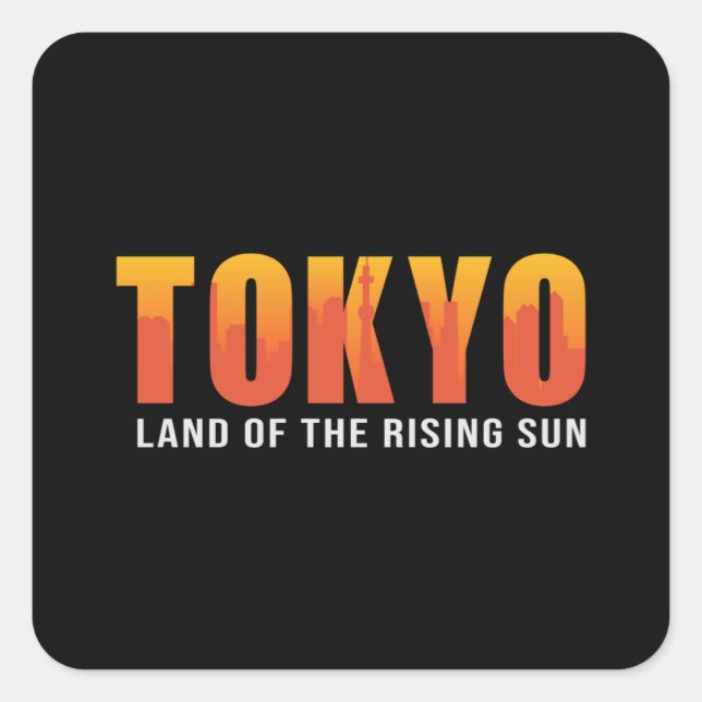 Tokyo Japan City Cityscape Skyline Funny Gift Square Sticker (Front)