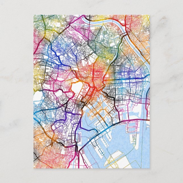 Tokyo Japan City Map Postcard (Front)