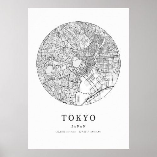 Tokyo Japan City Map Poster