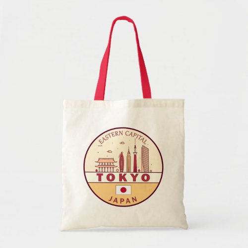 Tokyo Japan City Skyline Emblem Tote Bag