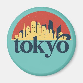 Tokyo Japan City Skyline Retro Cityscape Art