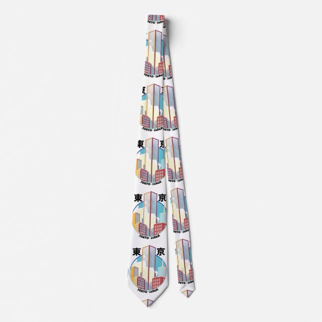 Tokyo Japan Cityscape logo Neck Tie (Front)