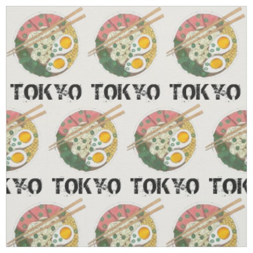 Tokyo Japan Japanese City Food Ramen Noodle Soup Fabric