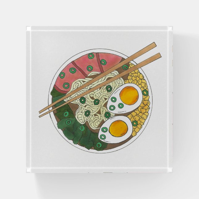 Tokyo Japan Japanese Food Ramen Noodle Soup Paperweight (Front)